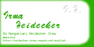irma heidecker business card